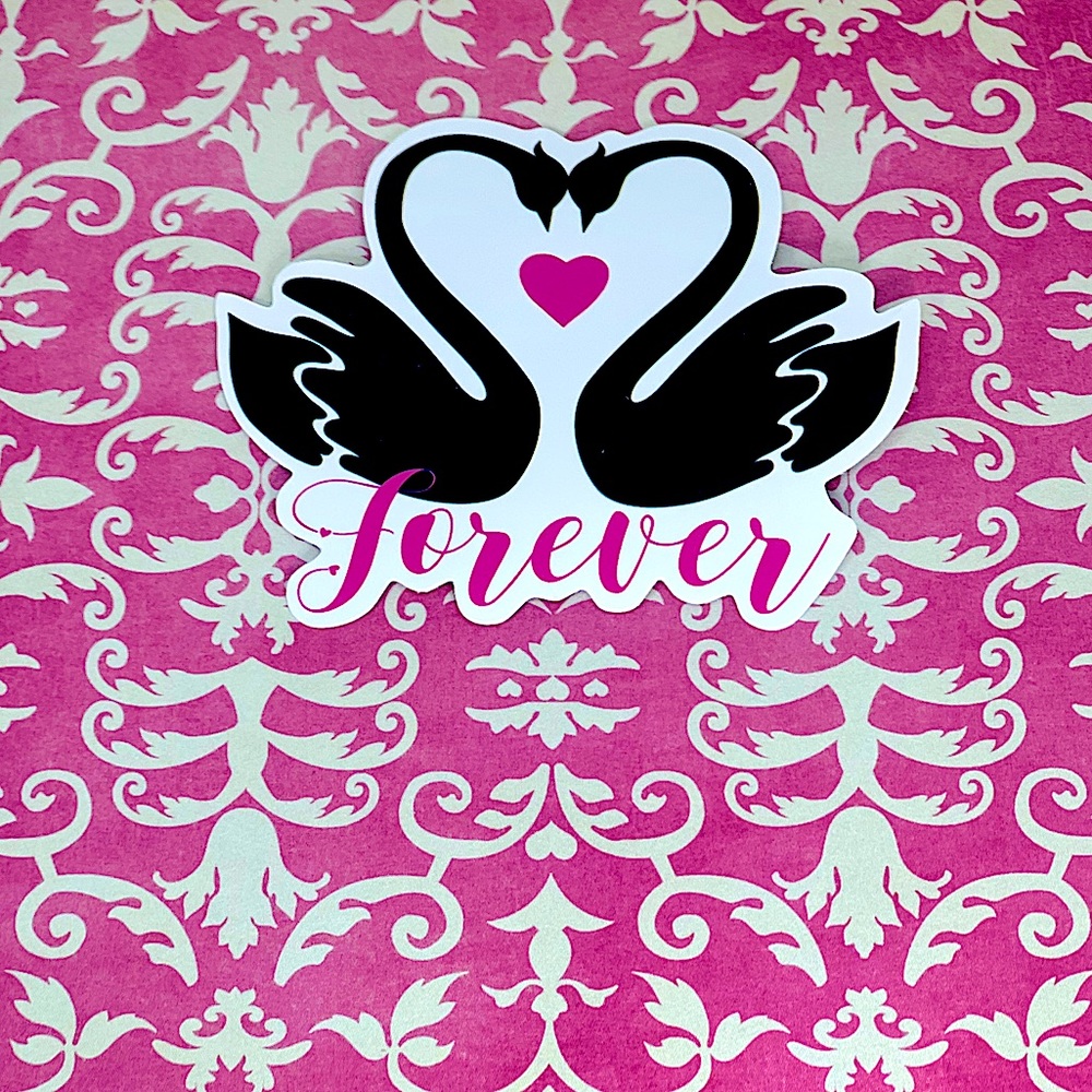 Forever Swans Cute Lovey Sweetheart Love You Valentines Sweet Sticker